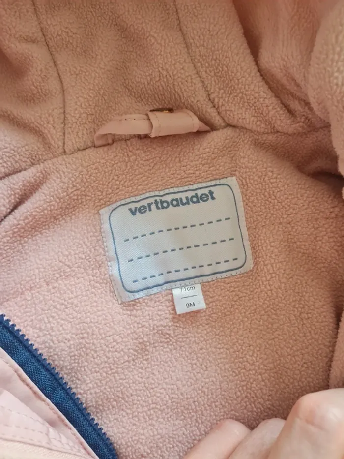 Manteau doublé polaire 9 mois (71cm) Vertbaudet - photo numéro 2