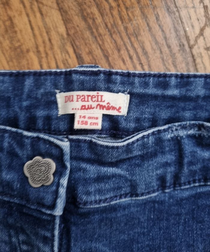 pantalon en jean fille bleu du pareil au même taille 14ans - photo numéro 2