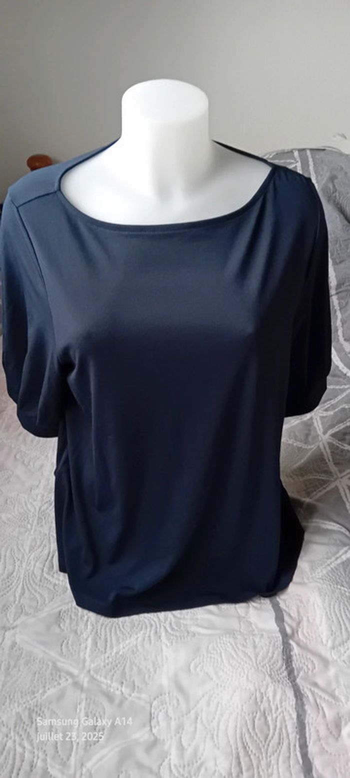 Haut fluide oversize col rond marine femme L h&m - photo numéro 5