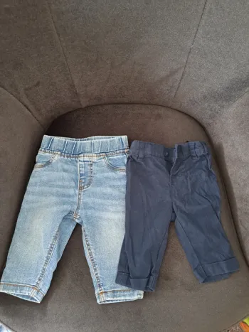 Lot de 1 jean et 1 pantalon bleu marine