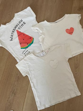 Lot 4 t shirt blanc zara kiabi 18 24 mois