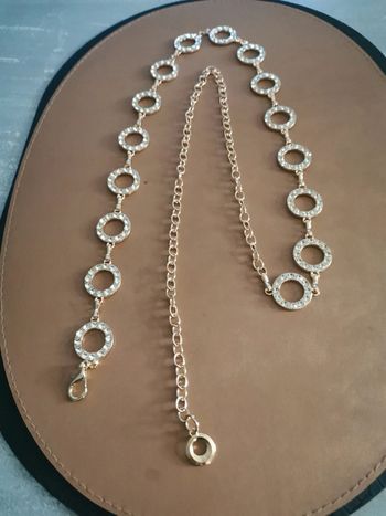 Ceinture Métal femme dorée cercles strass