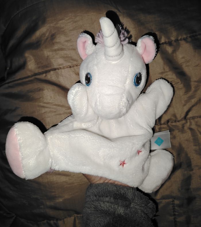 Doudou marionnette licorne tex - photo numéro 3