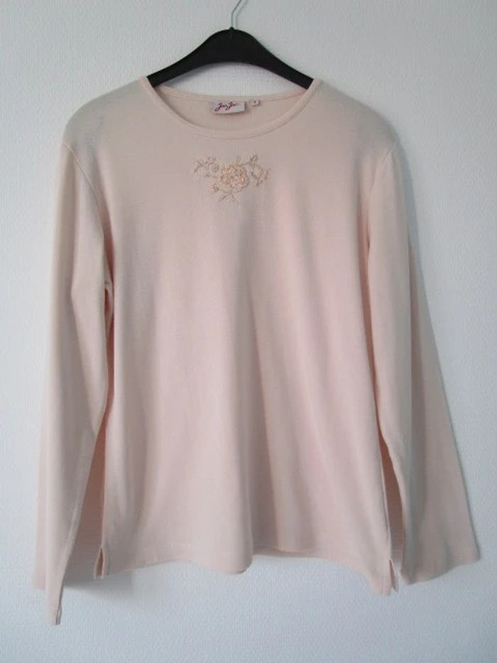 T-shirt écru vintage fleur 42 - photo numéro 6