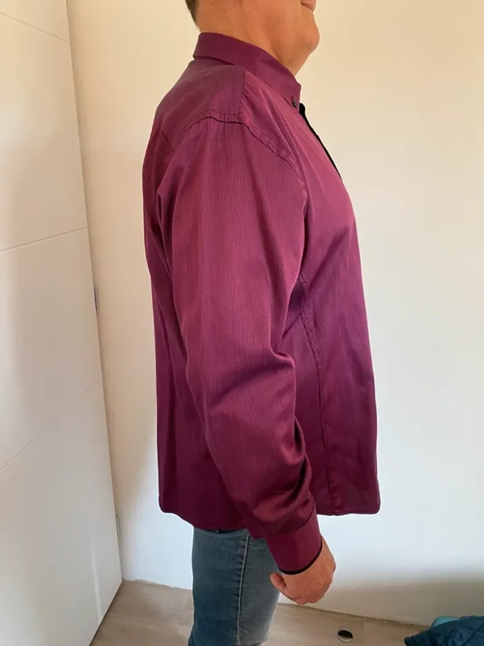Chemise satinée violette - photo numéro 3