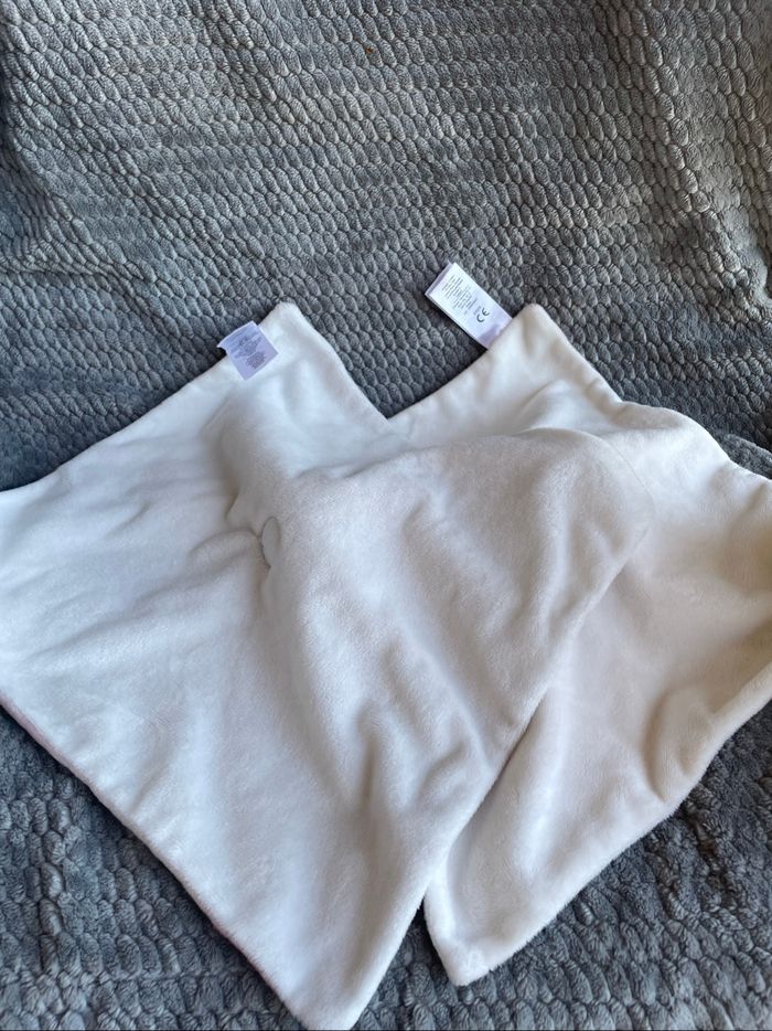 Doudou plat carre licorne raye rose et blanc Primark - photo numéro 2