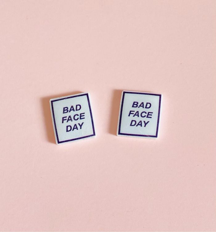 Boucles d’oreilles Fait Main Fun Bad Face Day - photo numéro 2