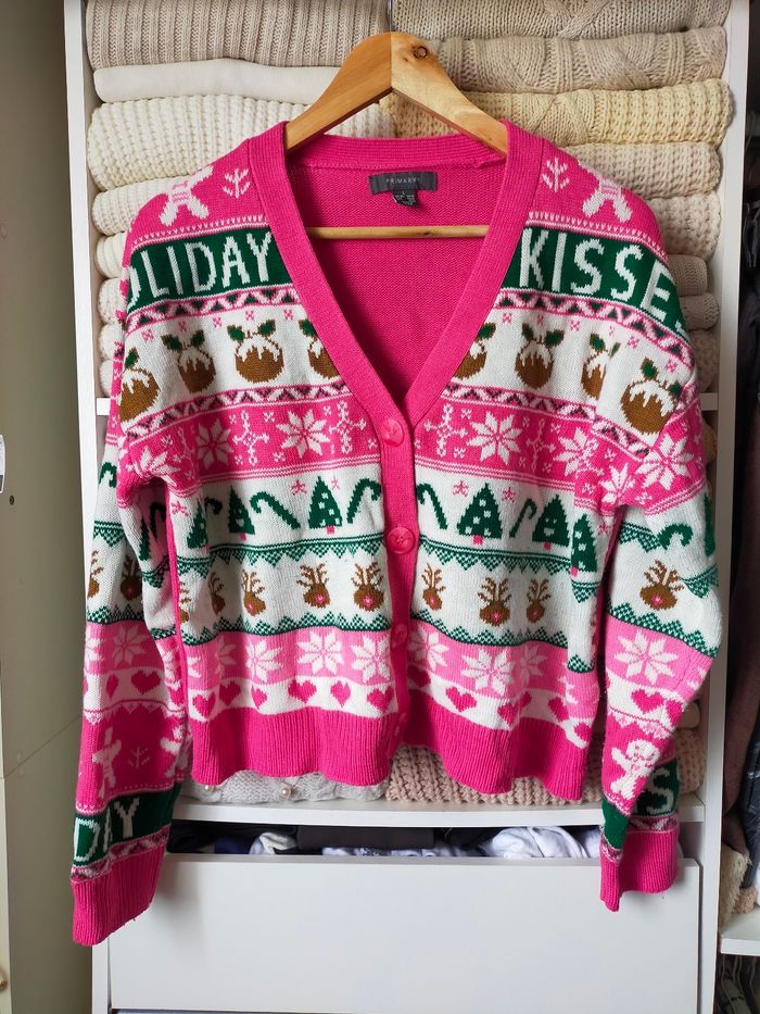 Pull de Noé ou gilet boutonné rose femme L - photo numéro 1