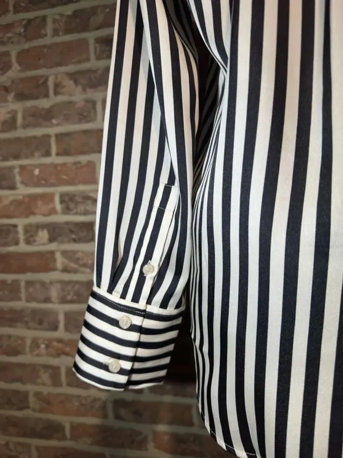 Chemise lignée noire et blanche H&M Taille XS / 34 - photo numéro 13