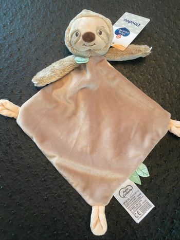 Doudou paresseux plat mots d’enfants neuf etiquetté