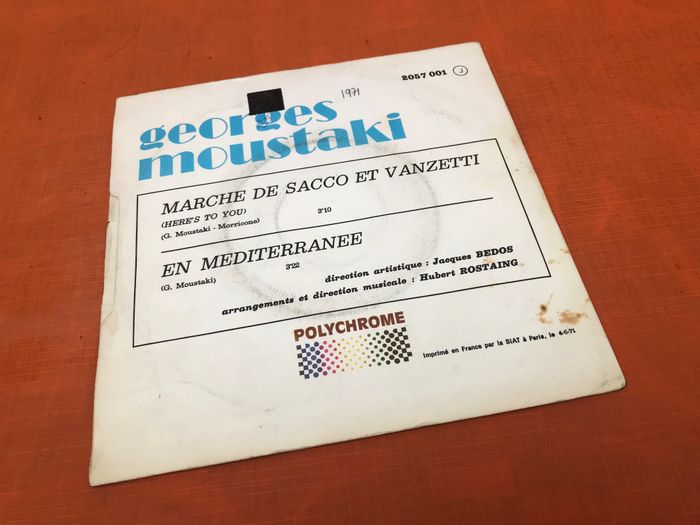 Vinyle 45 tours Georges Moustaki Marche de Sacco et Vanzetti (1971) - photo numéro 5
