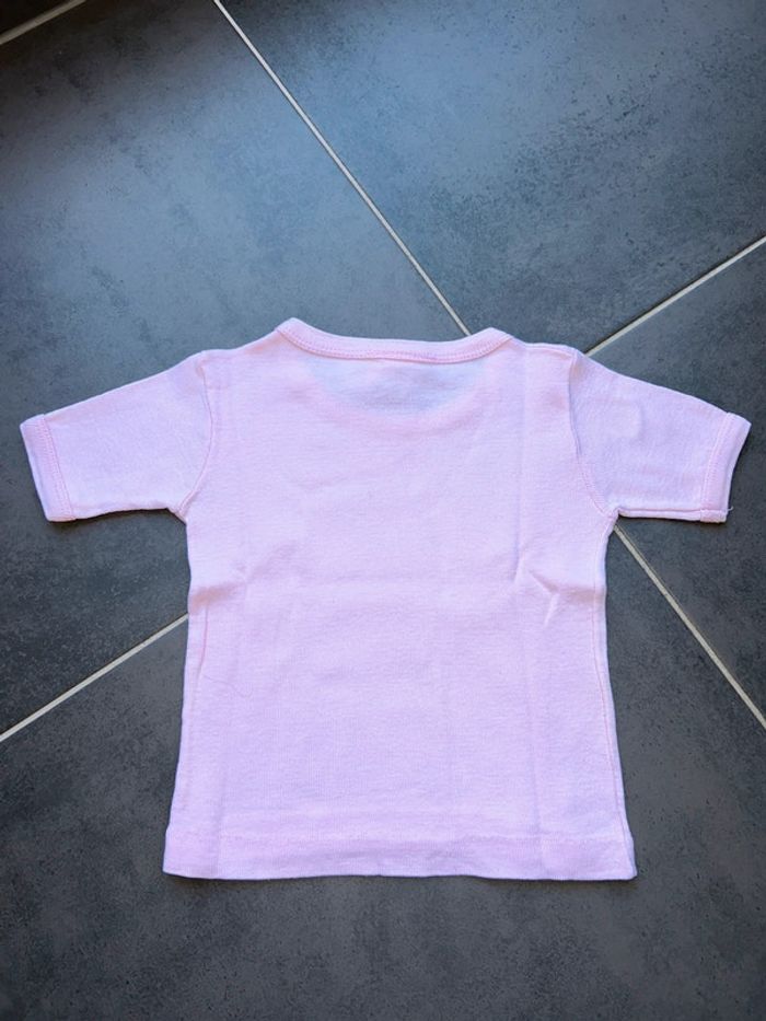 Vintage: T-shirt manches courtes rose bébé fille - photo numéro 2