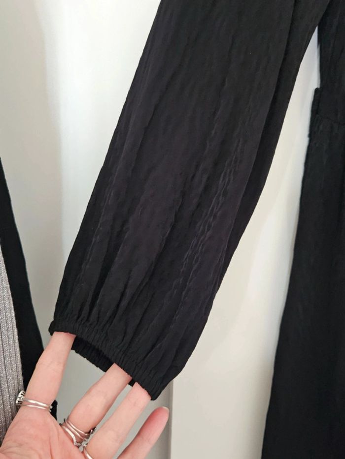 Robe noire portefeuille satinée léopard Etam - photo numéro 6