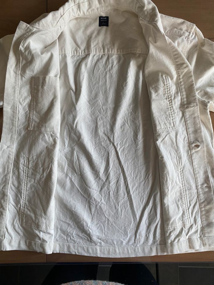 Veste Chemise Kiabi regular fit en velours côtelé blanc crème taille L - photo numéro 14