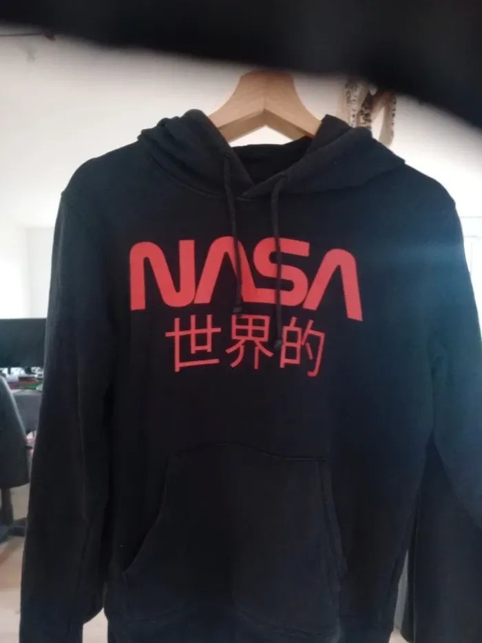 Sweat à capuche homme XS noir et rouge NASA c87 - photo numéro 3