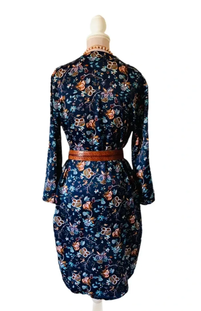 💐Tunique vintage bohème fleurie Goa S/36 Boho hippie chic floral silky Tunic💐 - photo numéro 12