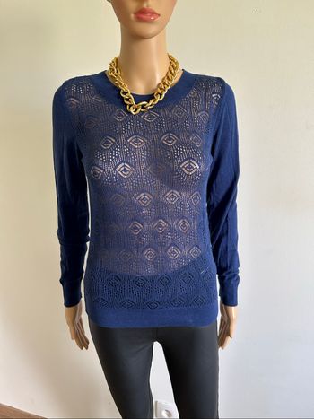 Pull bleu avec dentelle Mexx taille XS TBE