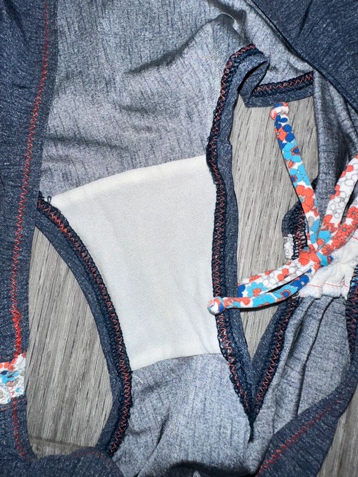 Maillot de bain deux pièces à fleurs effet jean T34/36 XS/S - photo numéro 4