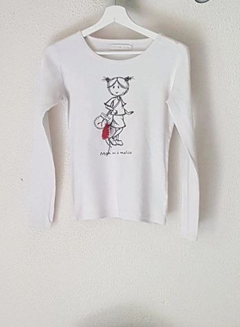 Tee-shirt blanc à manches longues