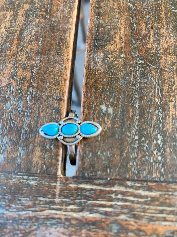 Magnifique bague argentée, avec turquoise, taille 60 - photo numéro 5