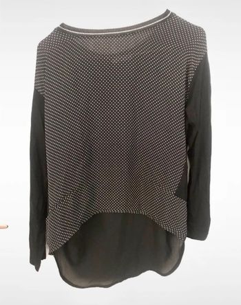 Haut noir à pois blanc