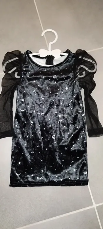 Robe en velours lune et étoile
