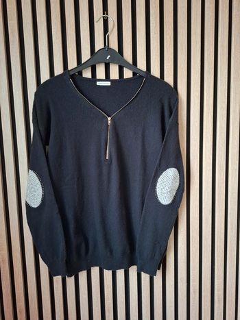 Pull noir et argent 3 % laine Vintage Dressing T 38