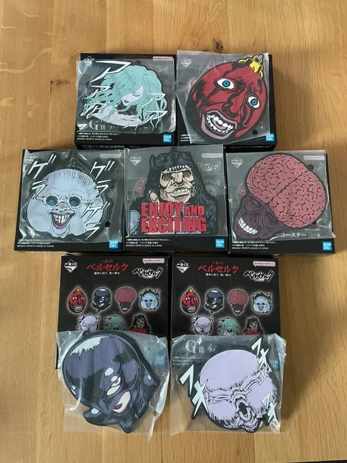 Berserk – Lot de 7 Sous-verres Ichiban Kuji avec boite (G Prize)