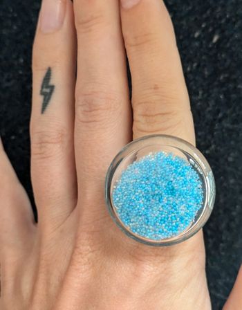 Bague en verre ronde style pylônes