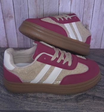Baskets femmes bordeaux beige moumoute tendances - T.38 - NEUVES 🌟