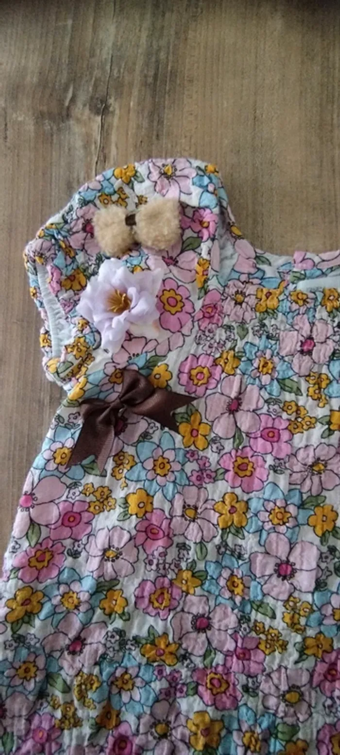 Robe/ tunique Zara rose fleurie fille - photo numéro 2