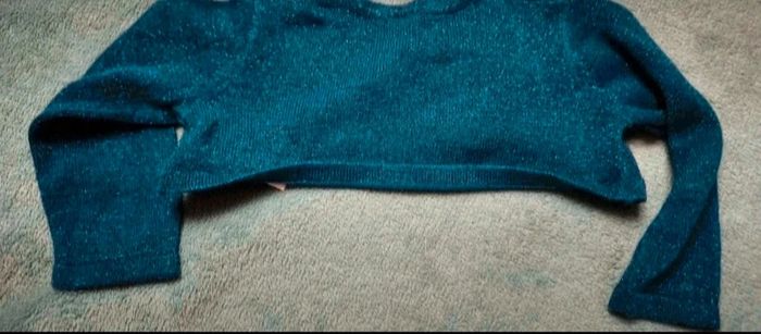 Boléro fille bleu pailleté tex 6 mois - photo numéro 3