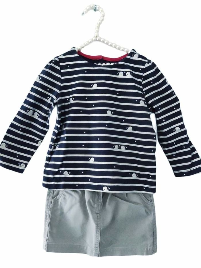 3 ans fille t-shirt épais sergent major et jupe tape à l'oeil