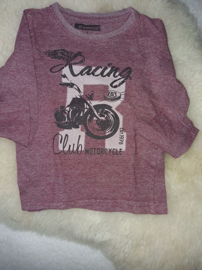 T-shirt garçon bordeaux 3 ans