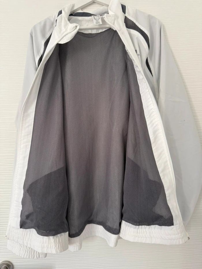 Veste survêtement sport coupe-vent blanche manches longues avec poches - photo numéro 7