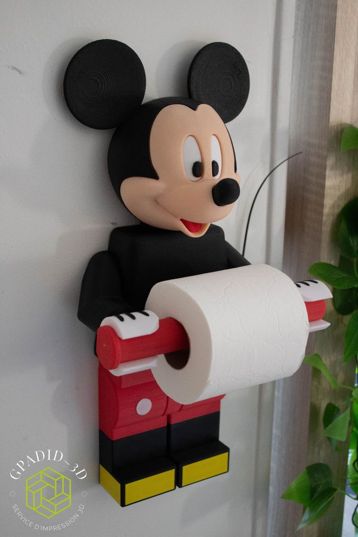 Dévidoir de papier toilette ou simple décoration murale dans un style lego Disney Mickey