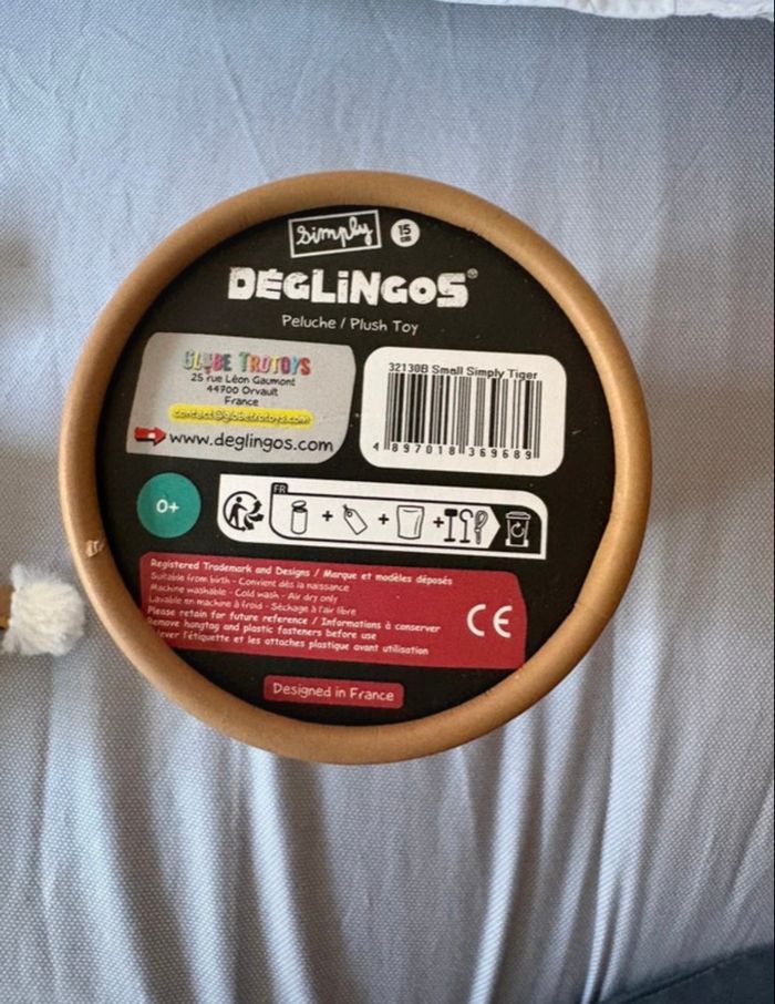Peluche les deglingos spéculos le tigre avec boite cadeau - photo numéro 4