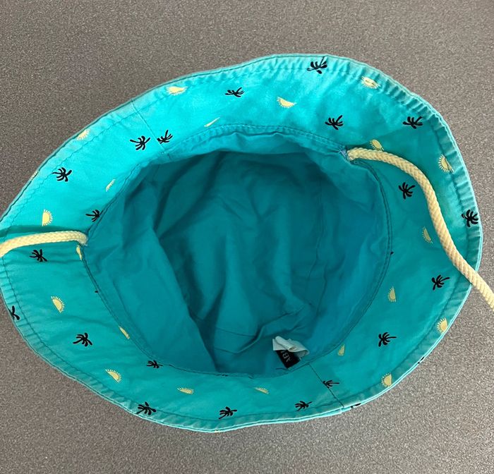 Chapeau bob bleu ciel turquoise palmiers taille 47cm Kiabi - photo numéro 3