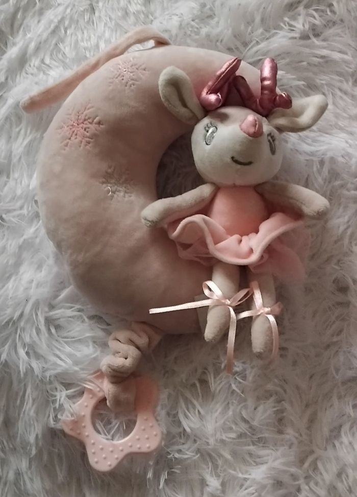 Doudou peluche lune musical avec renne balerine -Tom.& Kiddy