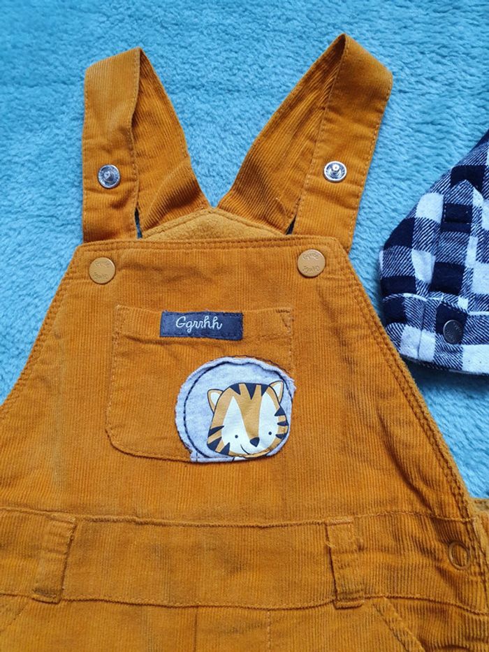 Magnifique salopette et sa chemise 6 mois - photo numéro 2