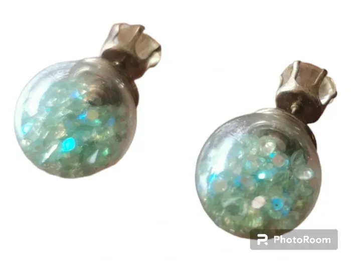Boucles d'oreilles boules strass - photo numéro 2