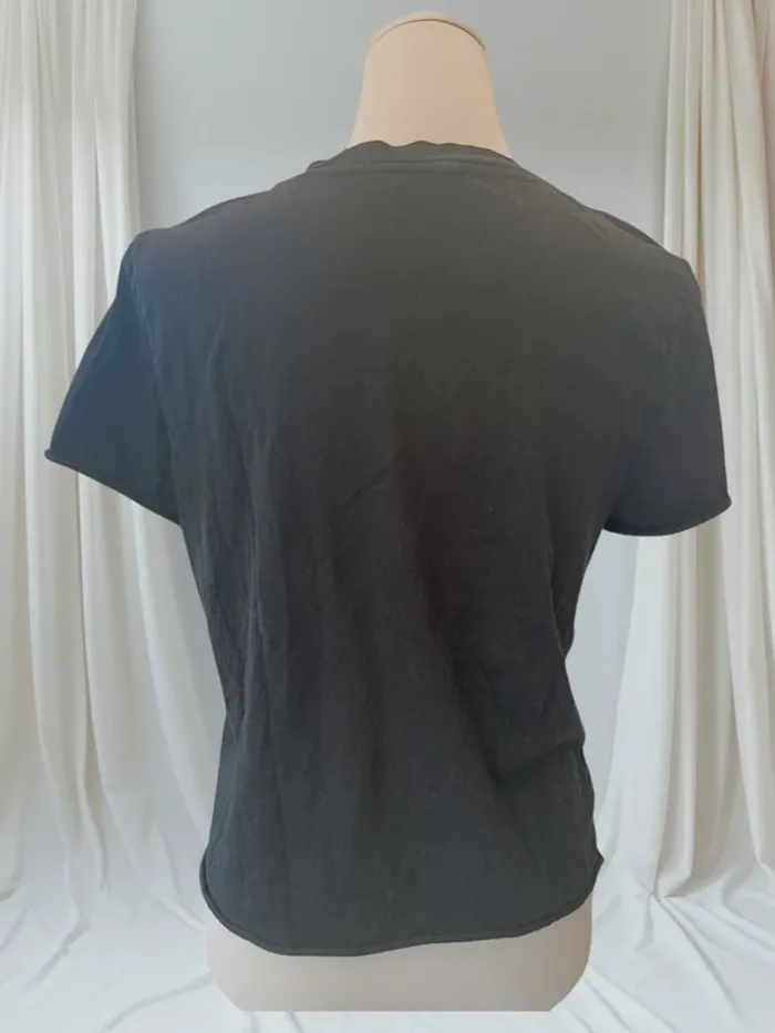 T-shirt aigle noir brodé manches courtes Mango taille M - photo numéro 2