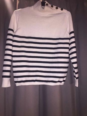 Pull rayé petit col roulé