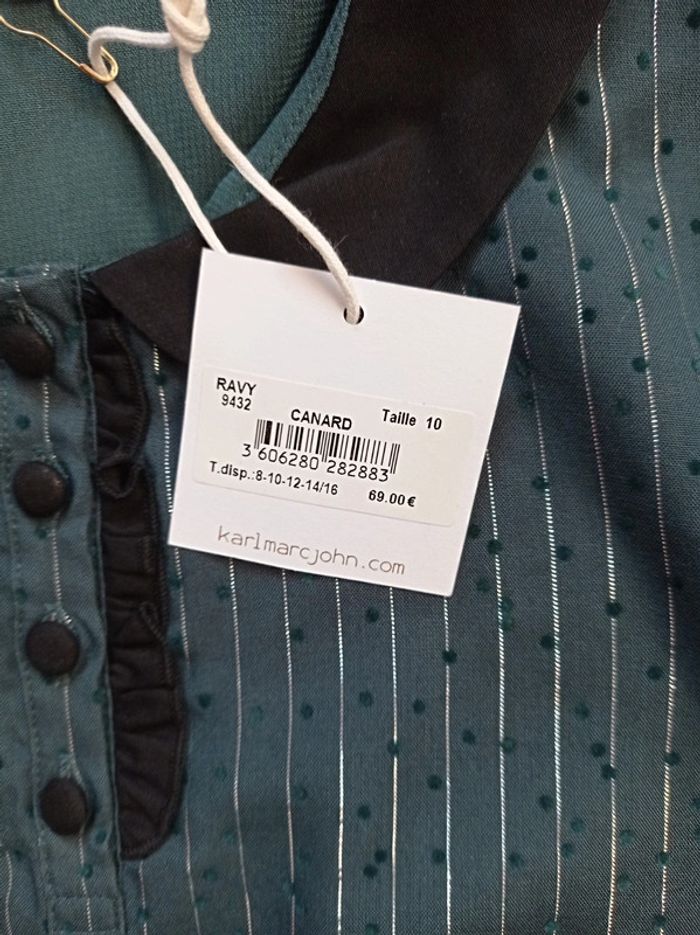 Neuf little Karl Marc John robe vert et doré Noël 10 ans 👉 composez votre lot ! - photo numéro 3