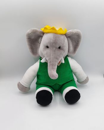 Peluche doudou éléphant BABAR by GUND vintage 1988 30/42 cm