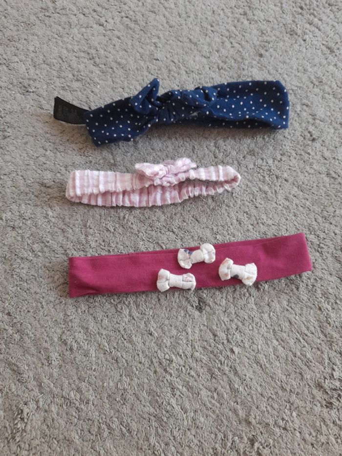 Lot de 3 bandeaux bébé fille