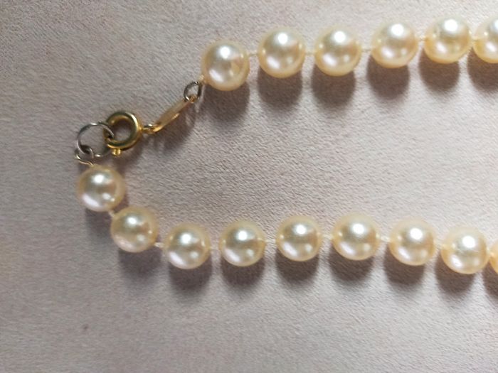 Collier perles nacrées imitation – vintage classique 40 cm – fermoir rond - photo numéro 9