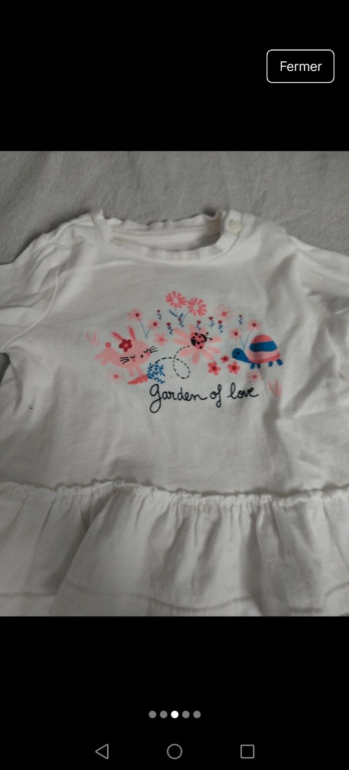 Ensemble bébé 3 mois – haut "Garden of love" + legging fleuri - photo numéro 3