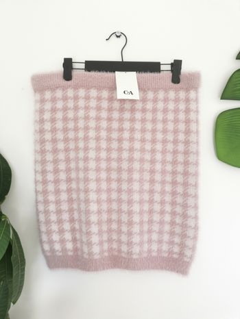 Mini jupe en tricot effet pied de poule Clockhouse C&A Taille XL