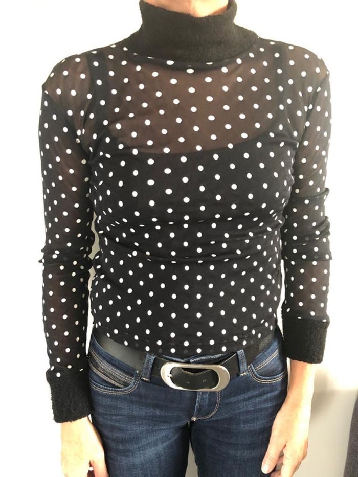 T-Shirt manches longues à pois